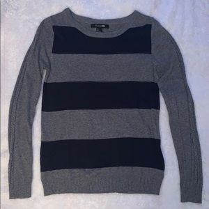 GRAY AND NAVY STRIPED FOREVER 21 SWEATER